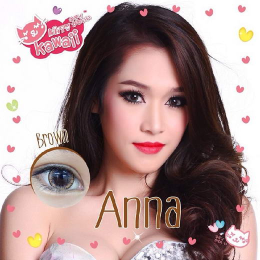 รูปคอนแทคเลนส์ Anna หรือ  บิ๊กอายสีน้ำตาล