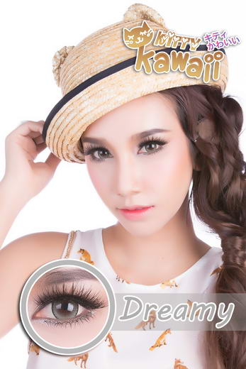 รูปบิ๊กอาย Dreamy หรือ Alice คอนแทคเลนส์สีเทา