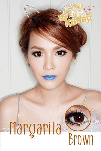 รูปคอนแทคเลนส์ Margarita หรือ Royal บิ๊กอายสีน้ำตาล