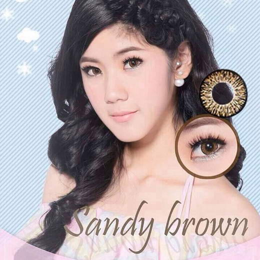 รูปคอนแทคเลนส์ Sandy หรือ  บิ๊กอายสีน้ำตาล