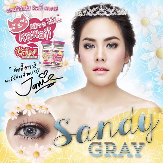 รูปบิ๊กอาย Sandy หรือ  คอนแทคเลนส์สีเทา